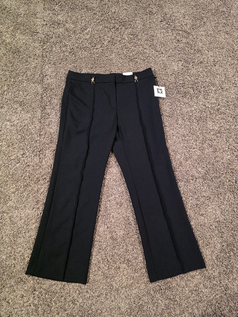 Anne Klein Wide Leg Highrise Navy Dress Pants Size 12p